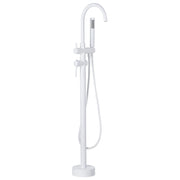 Rubinetto per vasca da bagno Rubinetto per vasca freestanding in acciaio inox in ottone bianco con doccetta Design moderno