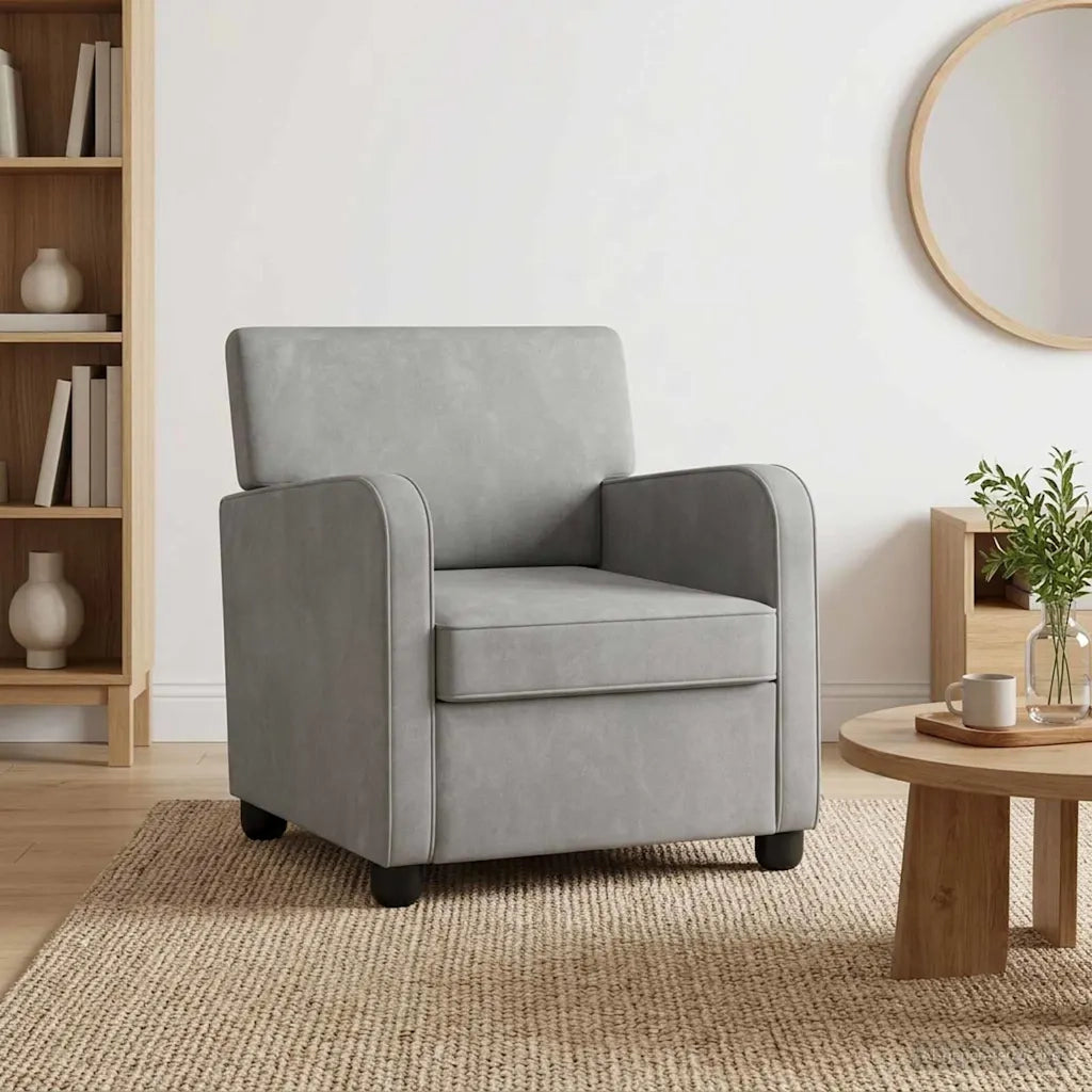Poltrona Grigio Chiaro Velluto 42043412
