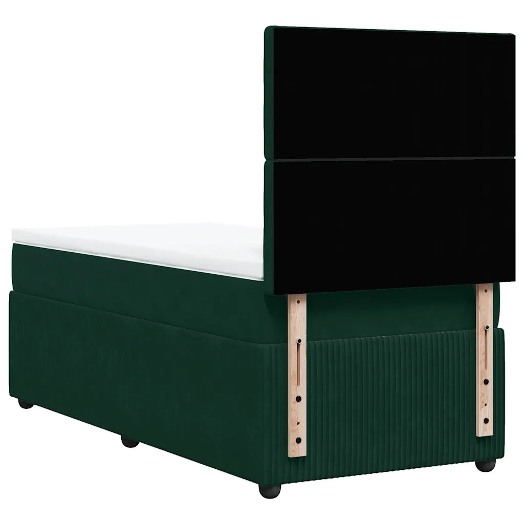 Giroletto a Molle con Materasso Verde Scuro 80x200 cm Velluto 3294505
