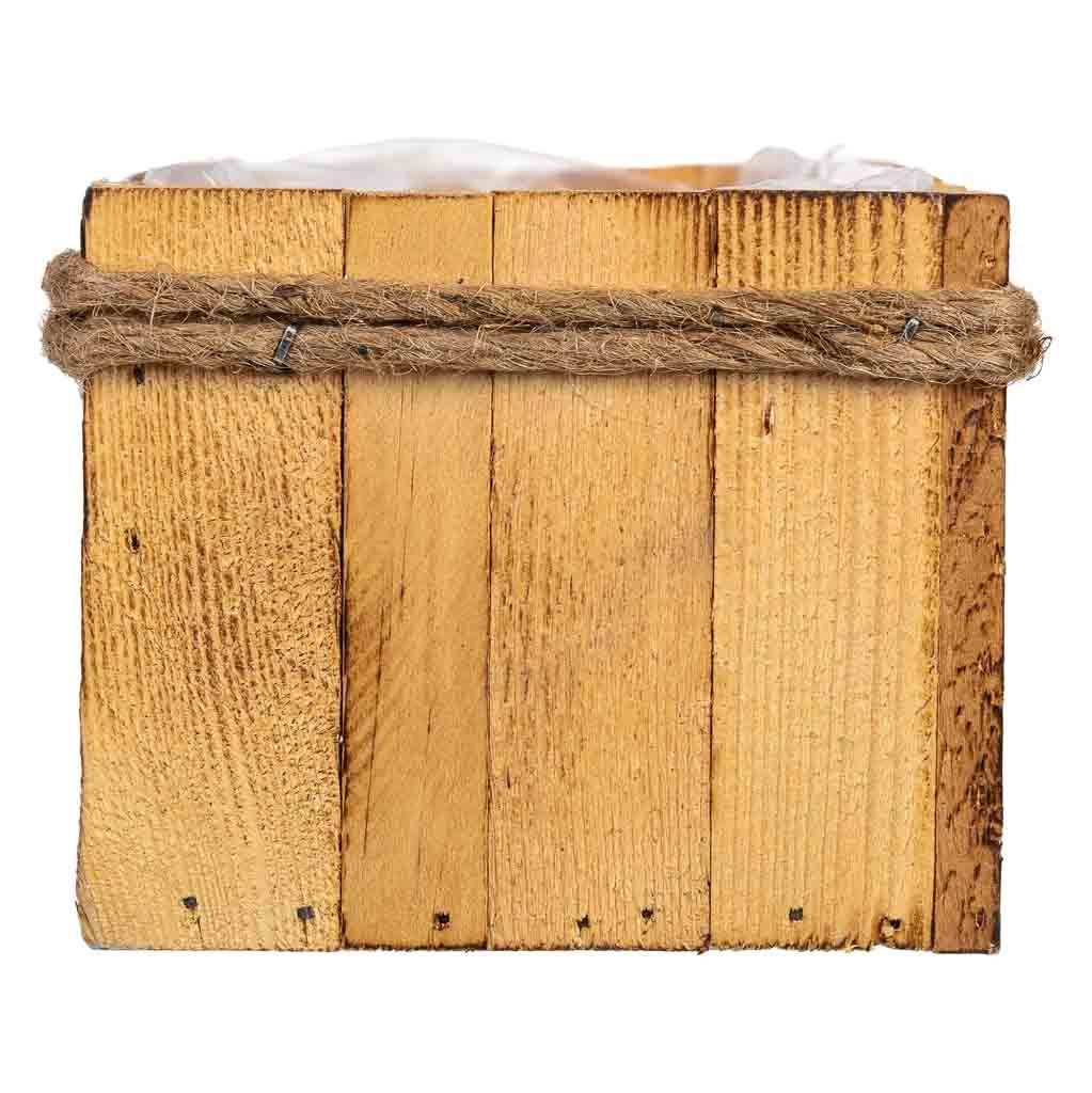 Cesto rettangolare in legno 17x11x9h cm