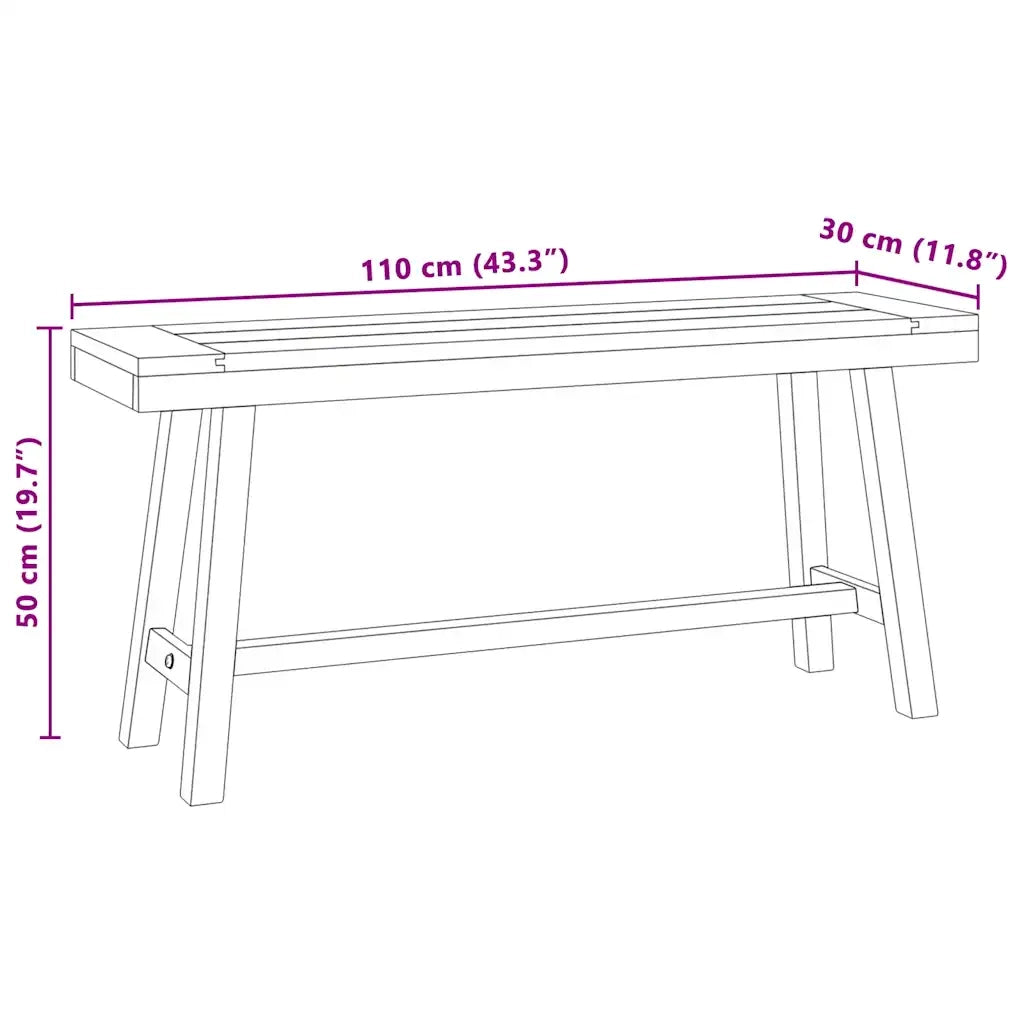 Panchina 110 cm in Legno Massello di Teak 340743