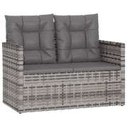 Panca da giardino mobili da esterno per patio mobili da terrazza con cuscini grigi 105 x 56 x 75 cm resina intrecciata 02_0011631