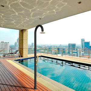 Doccia da Giardino in Alluminio Rubinetteria e Soffione Oro Sined Luna Alu D Nero