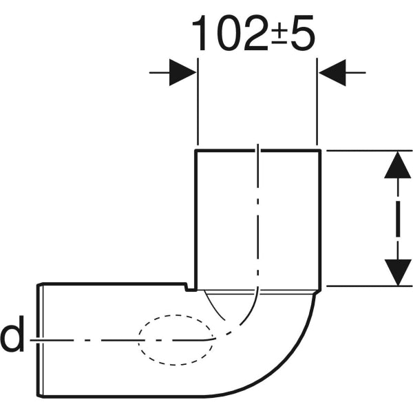 CURVA PER WC A PAVIMENTO CON DUE ATTACCHI GEBERIT - DM 110-40 - 10 pezzi - GEBERIT