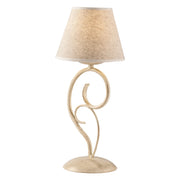 Lumetto 1 Luce Vienna Ferro Avorio E Oro Con Paralume In Pvc