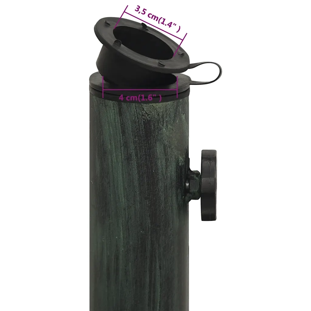 Base per Ombrellone-Supporto per ombrellone Verde 45x45x30 cm in Ghisa
