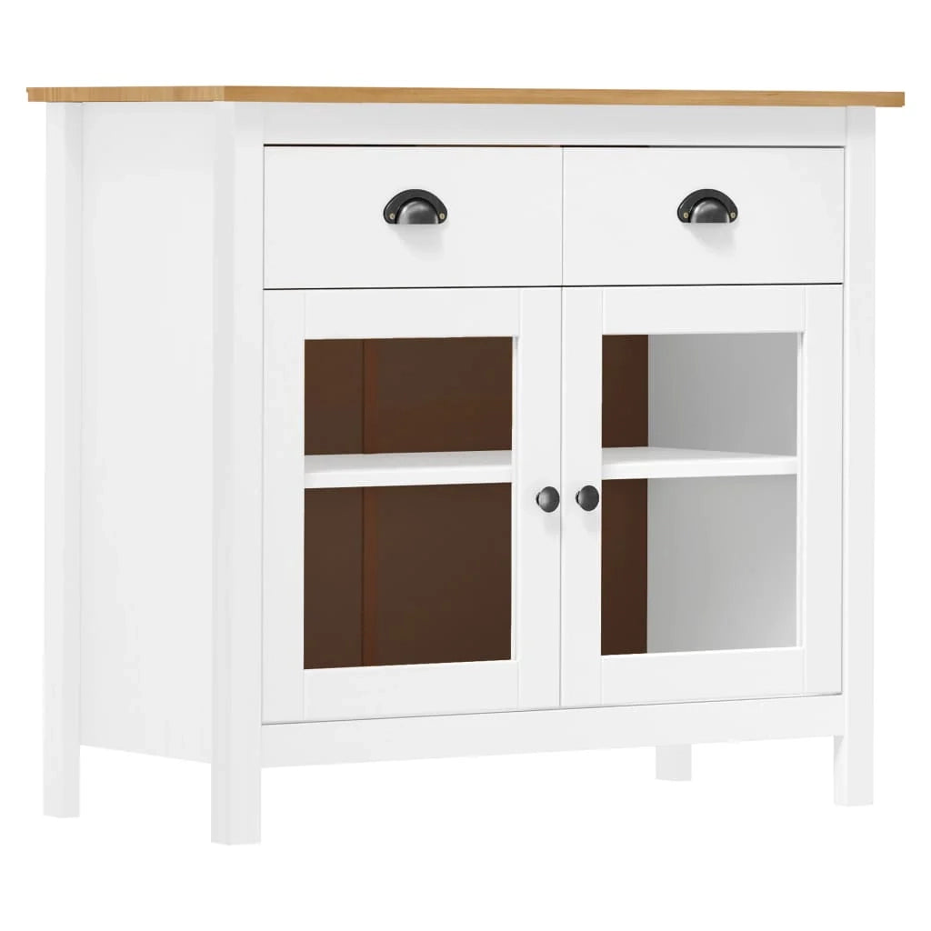 Buffet credenza cassettiera armadio mobile contenitore organizer per cucina soggiorno salotto Hill 90 x 40 x 80 cm legno massello di pino bianco 02_0035672