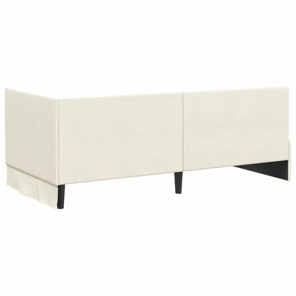 Cornice del letto ad angolo Crema 90 cm x 200 cm Velluto 42016273