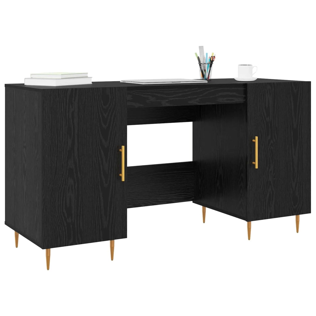 Scrivania Rovere nero 140 x 50 x 75 cm Legno multistrato