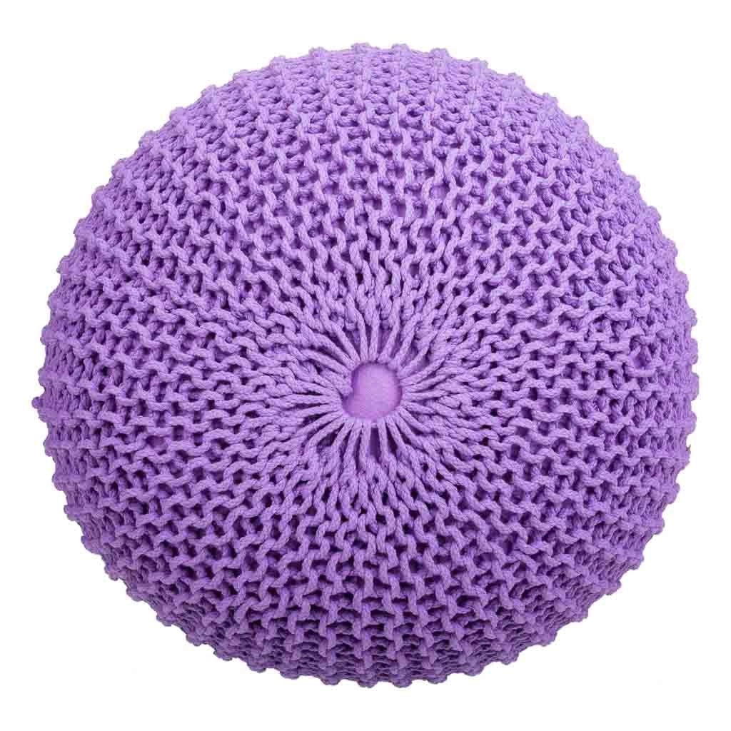 Puff de algodón trenzado violeta 45x45x30
