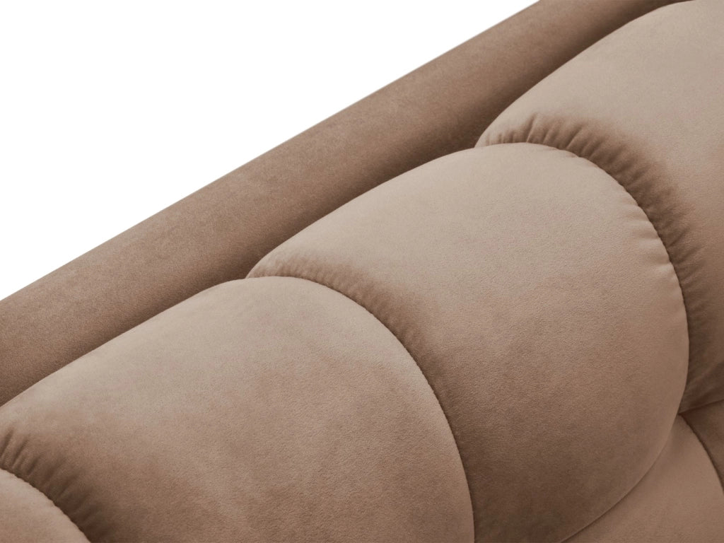 Cosmopolitan Design - Divano angolare sinistro "Bali" 5 posti in velluto beige 
