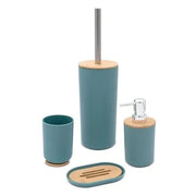 Set completo accessori bagno da appoggio acquamarina in abs e bambù Surf