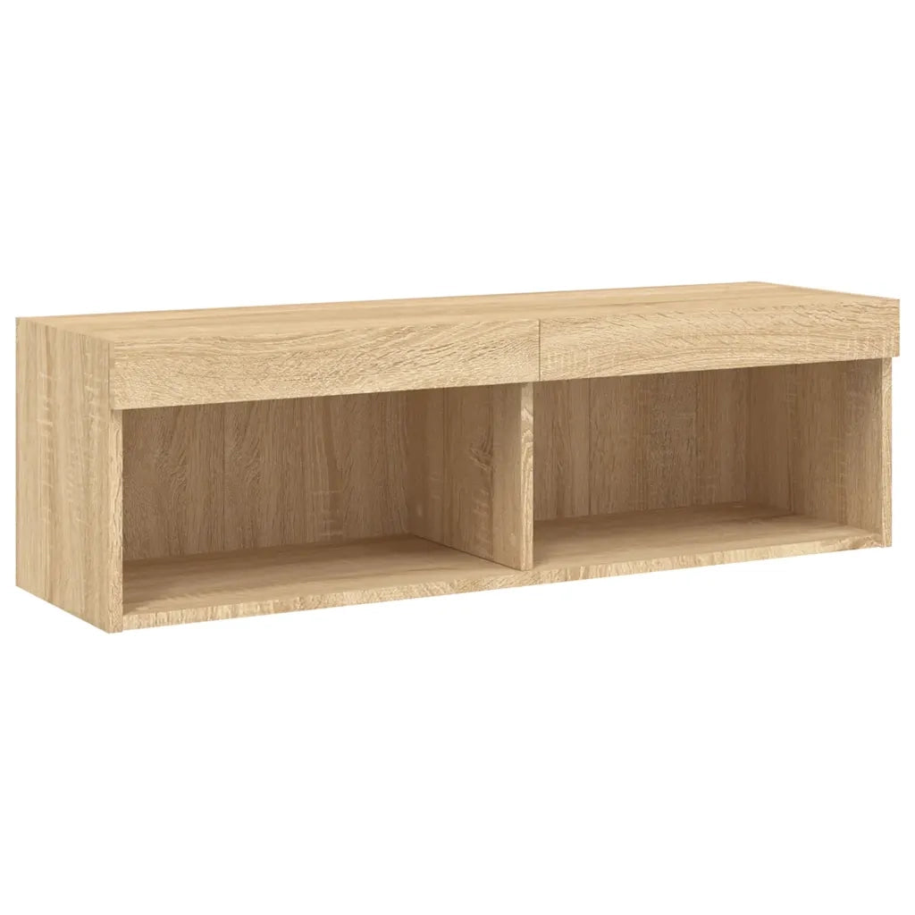 vidaXL Mobili TV a Muro con LED 5pz Rovere Sonoma Legno Multistrato