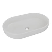 Lavabo ovale da appoggio 55x35 cm in ceramica grigio chiaro opaco