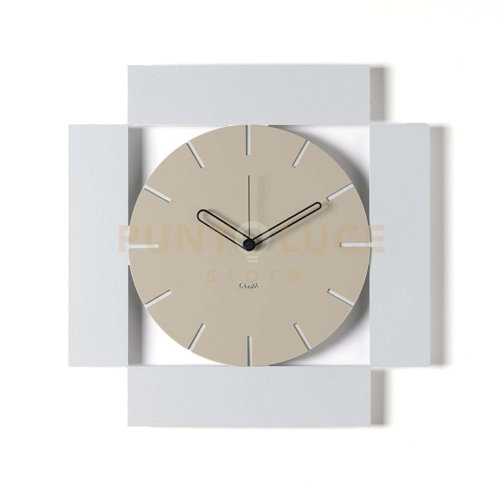 Orologio da parete minimal Radical Bianco marmo,crema
