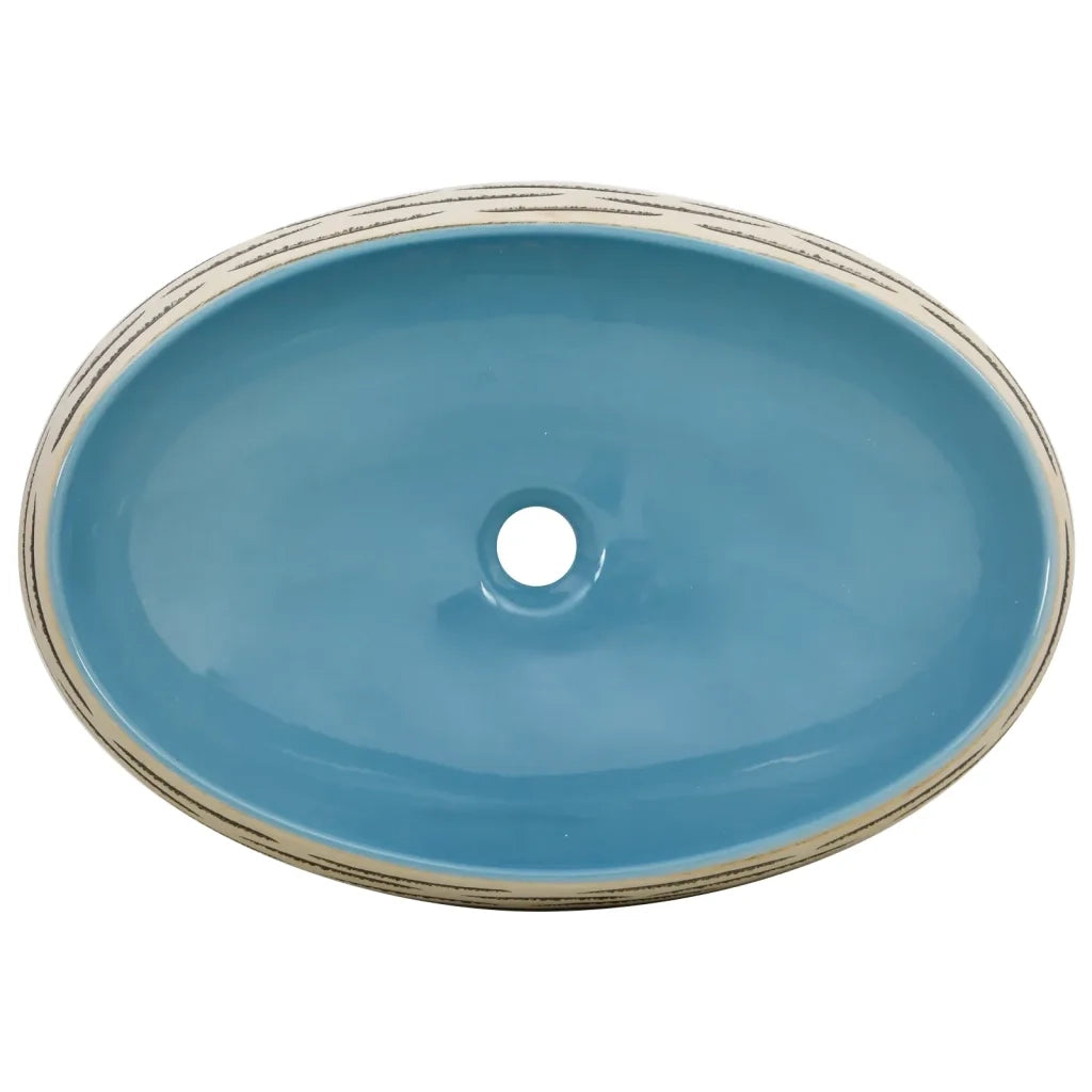 Lavabo da Appoggio Multicolore Ovale 59x40x15 cm Ceramica CFW6282267