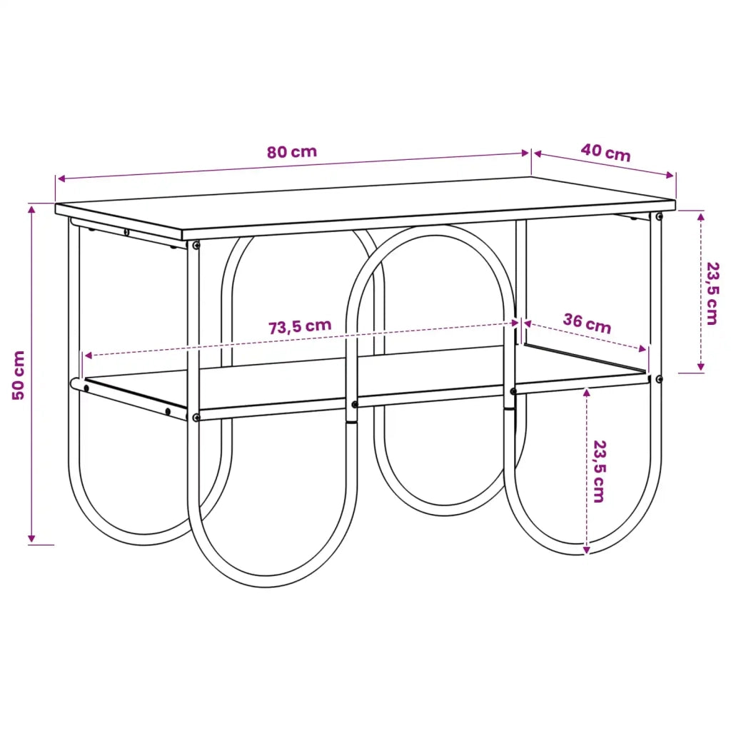 Supporto TV 80 x 40 x 50 cm Rovere Artigianale 8007905