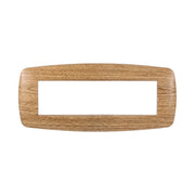 Placca Slim Serie Space 7P Colore Legno Scuro Compatibile Con Bticino Living Light