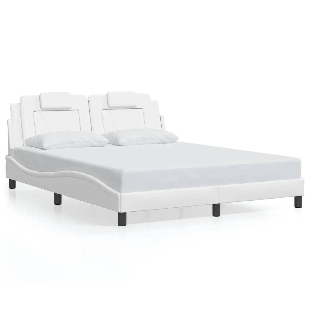Giroletto con Testiera Bianco 160x200 cm in Similpelle