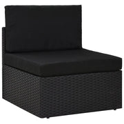 Set Divani da Giardino 6 pz con Cuscini in Polyrattan Nero 3067143