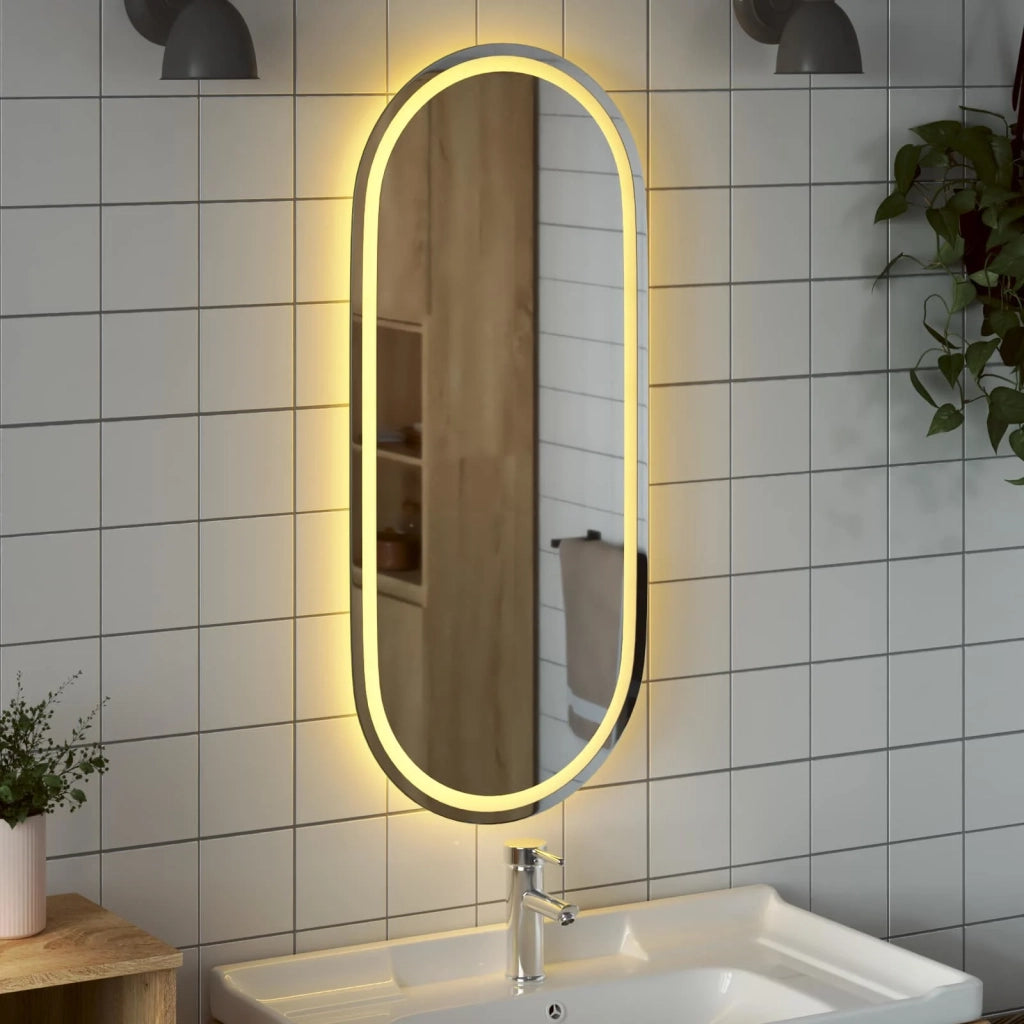 Specchio da bagno LED Trasparente 100 x 45 cm vetro temperato 42045855