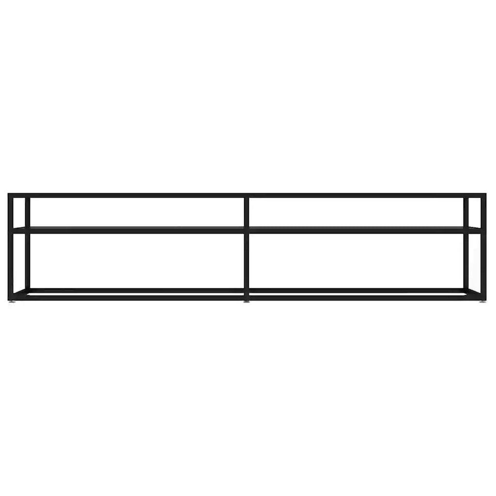 Mobile Porta TV-Credenza TV Nero 180x40x40,5 cm in Vetro Temperato