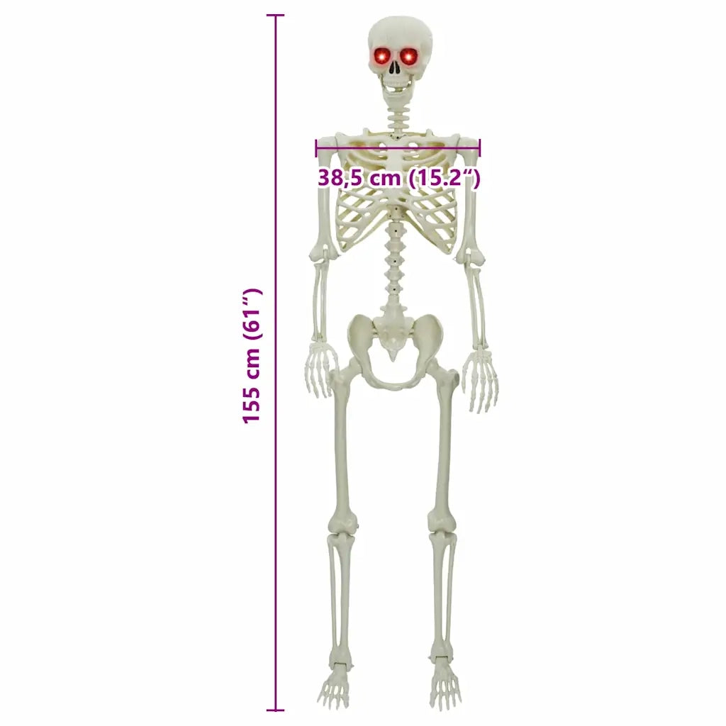Scheletro di Halloween Bianco 155 x 38.5 cm Plastica