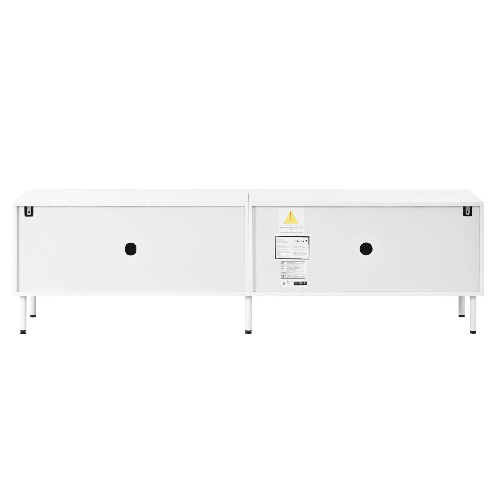 Mobile TV Lowboard ¨C MINIMAL ¨C Bianco, 4 Ante, Gambe in Metallo, Soggiorno
