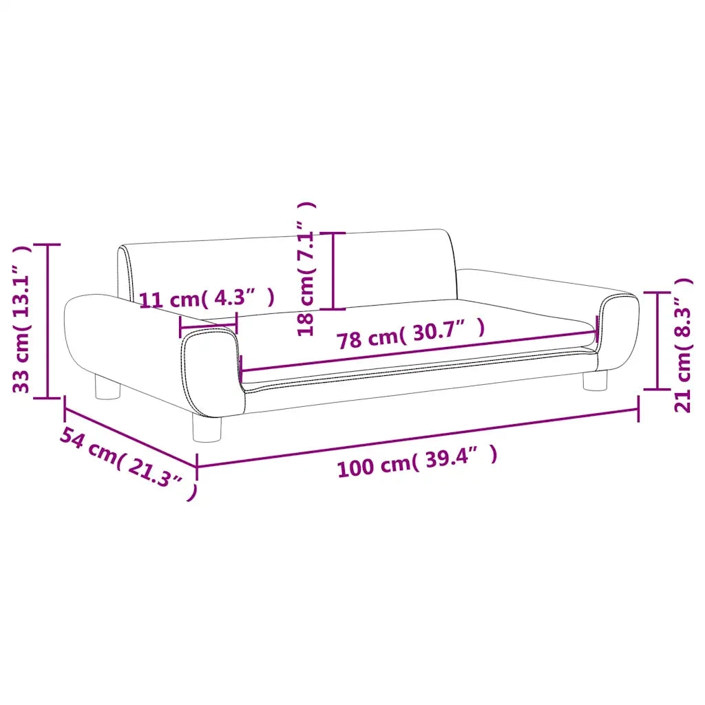 Divano per Bambini-Sofa-Divanetto Nero 100x54x33 cm in Velluto