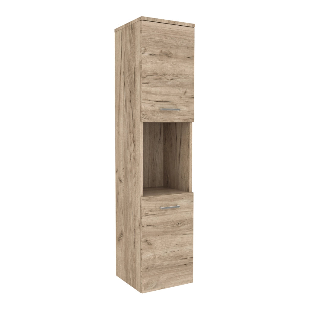 Mobile a Colonna Krildihana da Parete Pensile da Bagno 131 x 30 x 30 cm - Effetto Rovere [en.casa]