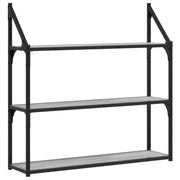 Scaffale Parete | Ripiano a parete | Mensola a parete 3Ripiani Grigio Sonoma 80x21x78,5cm Multistrato