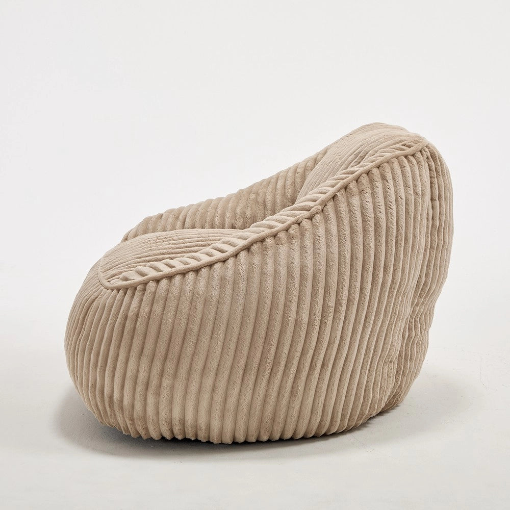 Divano Pouf Imbottito ¨C Minimal ¨C Tessuto Pelo Lungo Grigio 80x80x60cm