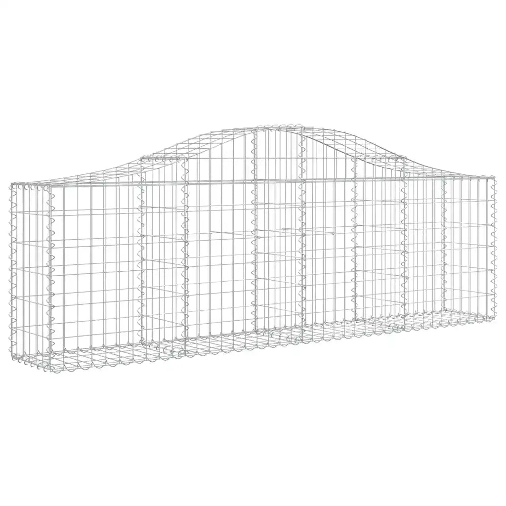 Cesti Gabbioni ad Arco 2 pz 200x30x60/80 cm Ferro Zincatocod mxl 75958