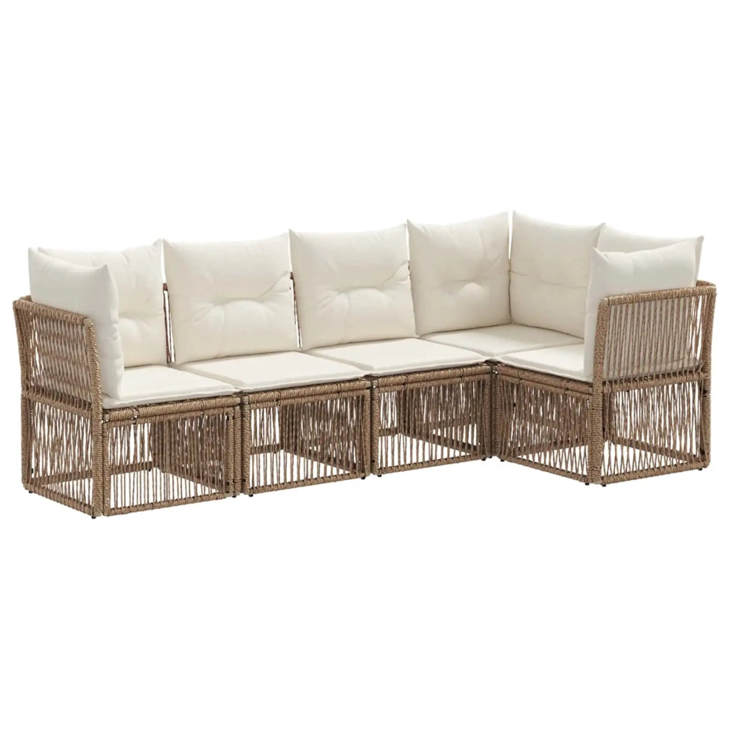 Set Divano da Giardino 5 pcs Beige polyrattan 3434217