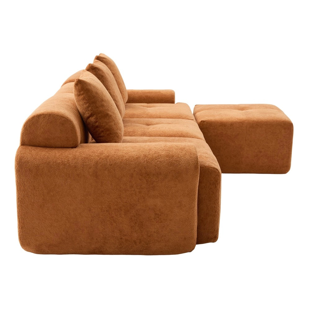 Sof¨¤ modulare moderno - Zephmum - 268¡Á102¡Á78 cm - Arancione - Senza montaggio