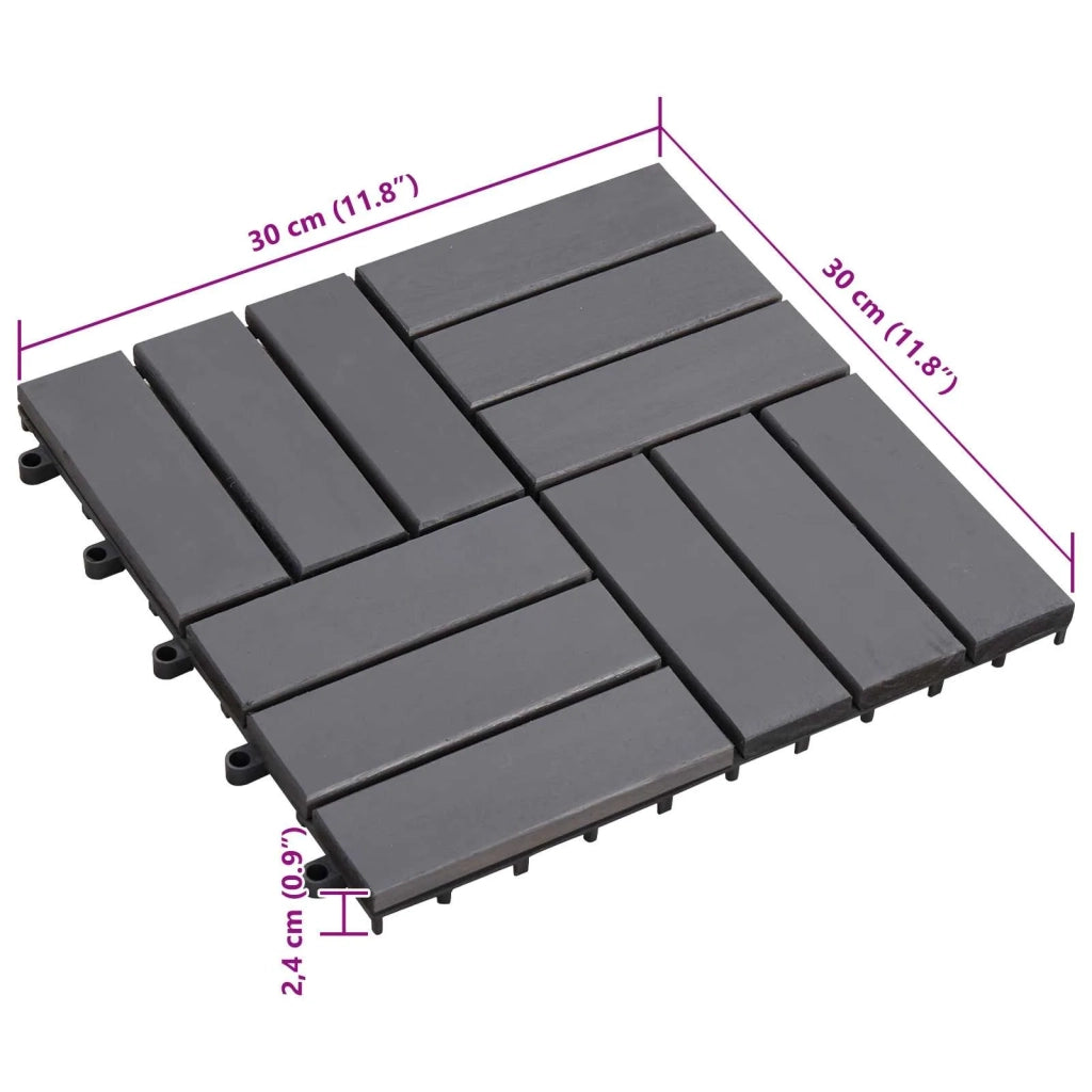 Piastrella per Decking 30 pcs Grigio 30 x 30 cm Legno di Acacia 3444848