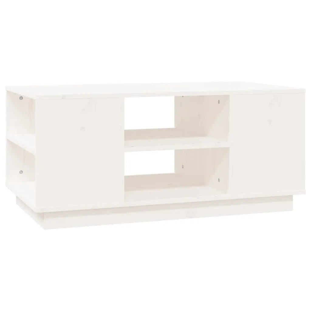 Tavolino da Salotto Bianco 90x49x40,5 cm Legno Massello di Pino 814400