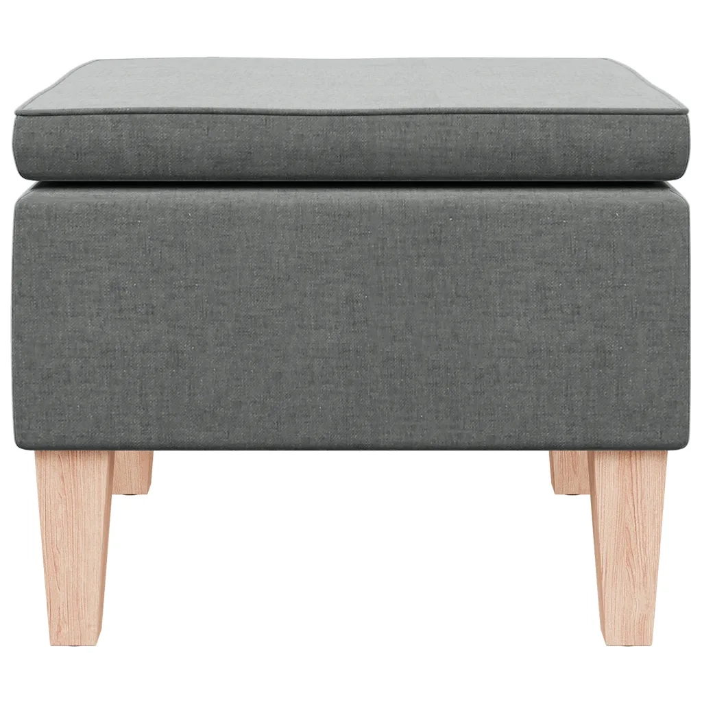 Poggiapiedi con Gambe in Legno Grigio Scuro in Tessuto cod mxl 44826