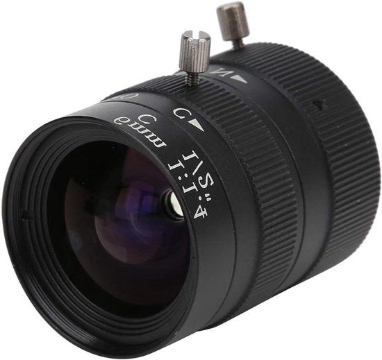 Lente Premium Manuale Iris 3MP per Macchina Fotografica Industriale - Diaframma Manuale - HD - C-vasatura - 6 mm Distacco Obiettivo - Accessorio CCTV - Lente Zoom - Fotocamere Digitali SLR - Ottica di Alta Qualità