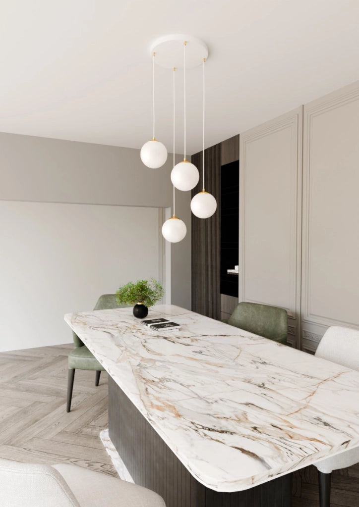 Lampadario Emibig Royal 4, 4xE14 bianco oro vetro