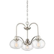 Lampadario vetro trasparente nichel Trilogy 3xE27 Quoizel