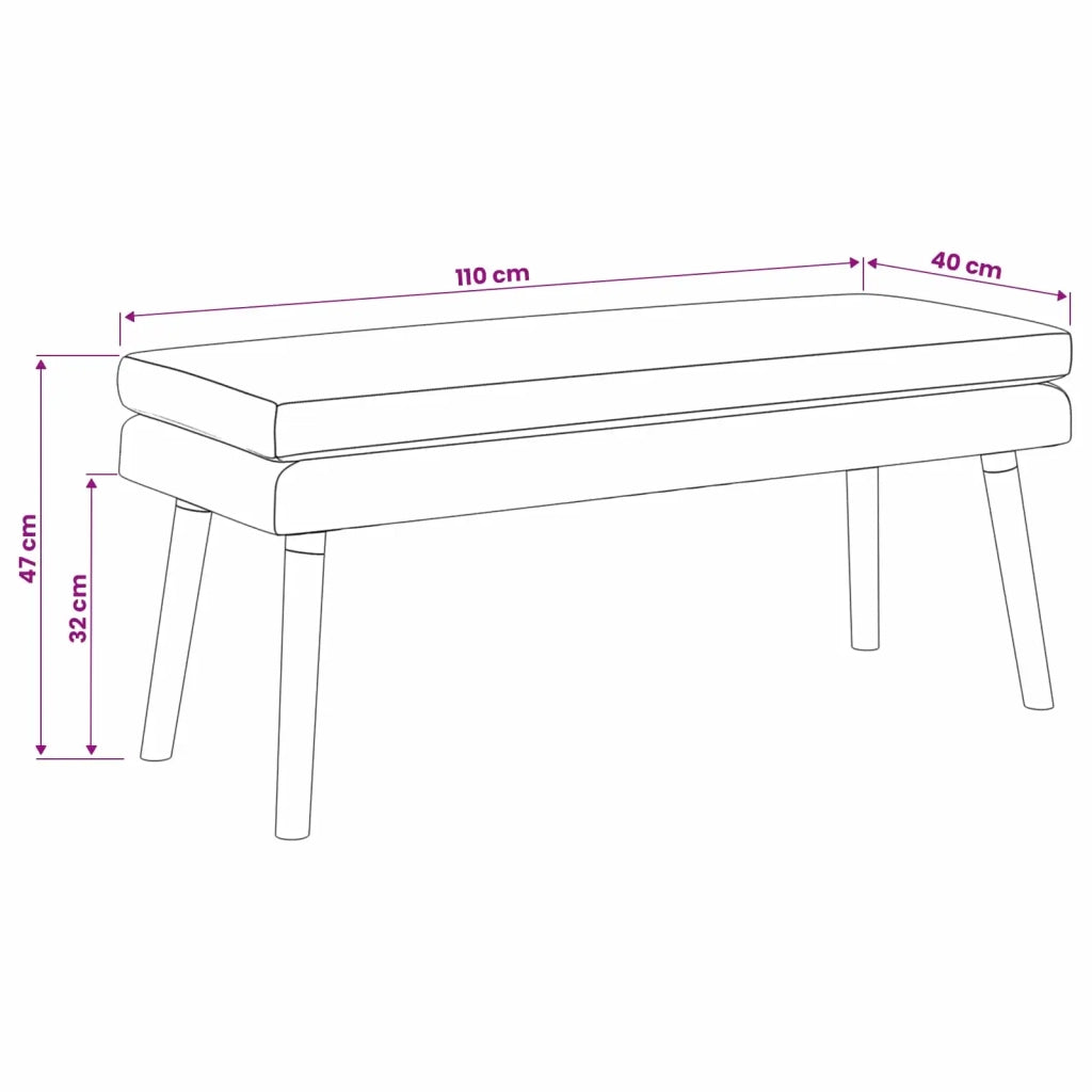 Panchina a doppio strato Bianco 110 x 40 x 47 cm Tessuto 42038456