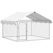Cuccia/gabbia/recinto per animali domestici da esterno con tetto 200 x 200 x 150 cm argento 02_0041907
