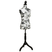 Manichino in legno e schiuma rivestito in tessuto nero 24x37,5x168h