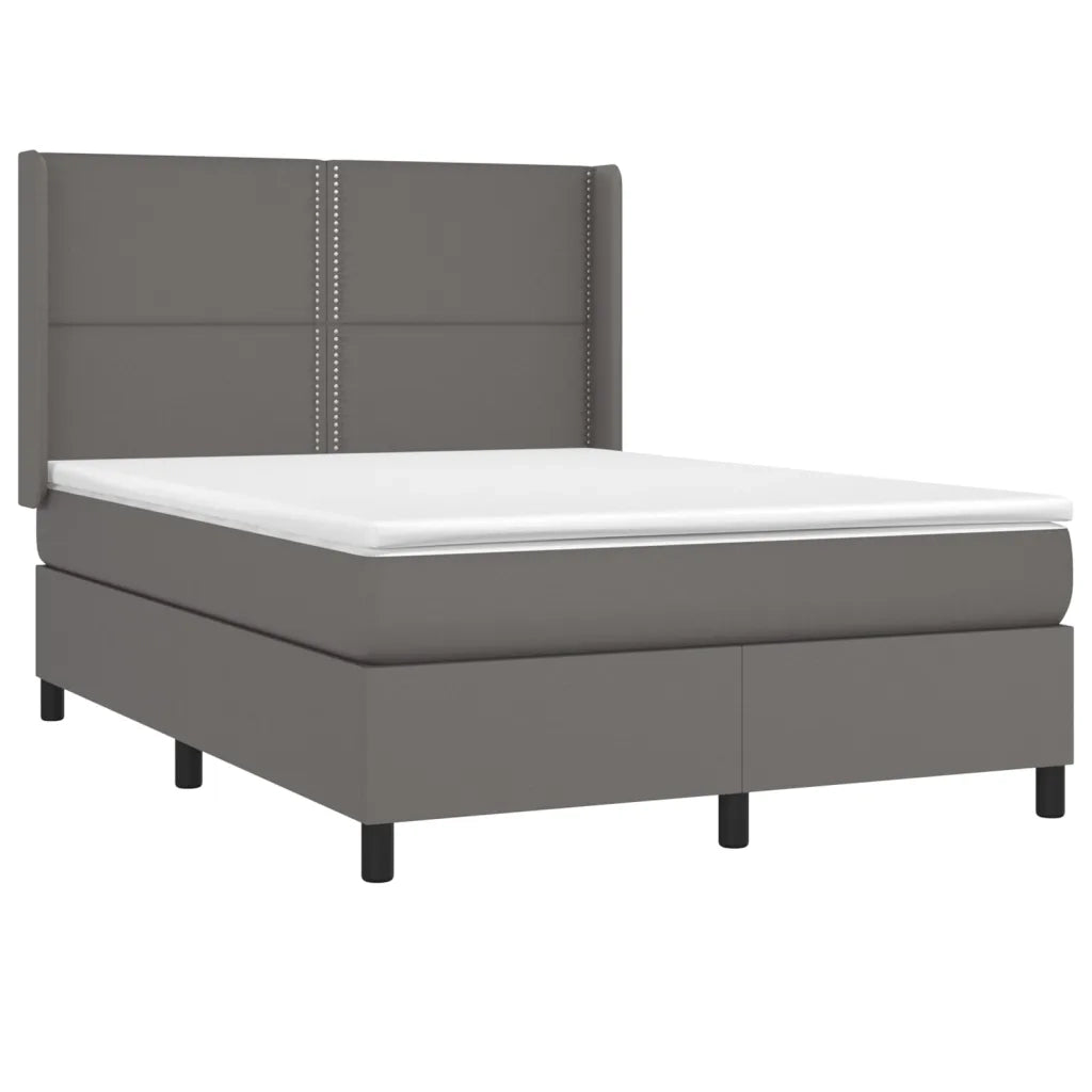 Giroletto a Molle con Materasso Grigio 140x190 cm in Similpellecod mxl 122620