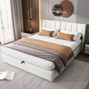 Letto imbottito 140x200 cm; USB e LED; PU; bianco (Senza materasso)