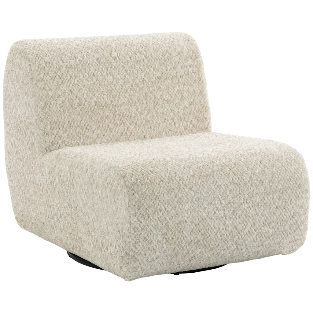 Fauteuil de Salon Pivotant 360° Canapé 1 Place en Chenille Beige