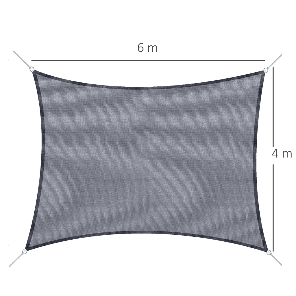 Toldo da giardino ¨C zephmum ¨C grigio 4x6 m HDPE