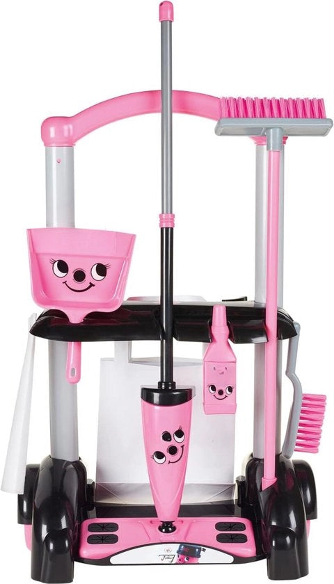 Carrello di pulizia - Carrello di pulizia con ruote - Set di pulizia - Carrello per pulire pavimenti - Carrello per pulire pavimenti con ruote - Per bambini