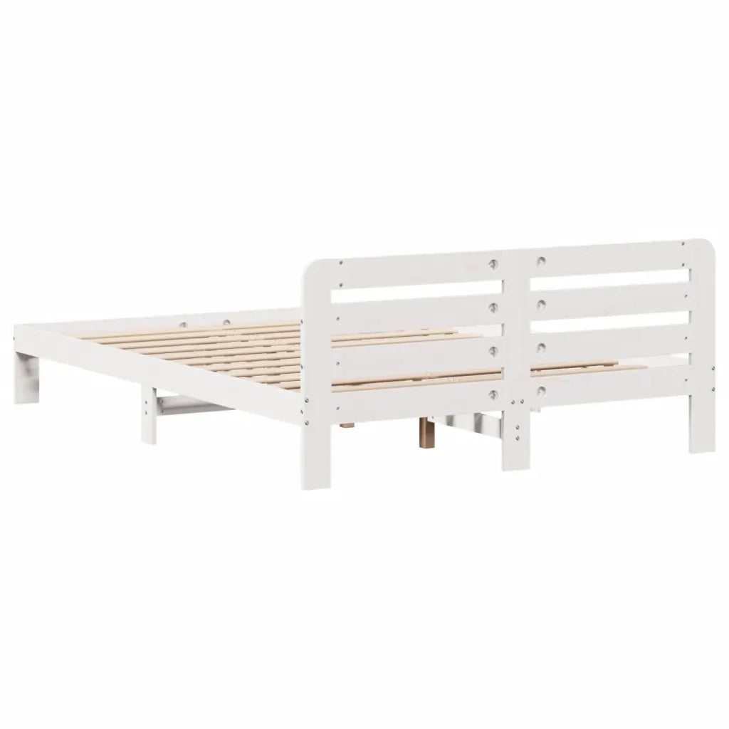 Letto senza Materasso Bianco 140x200 cm Legno Massello di Pino 855550
